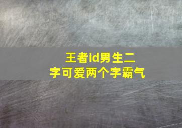 王者id男生二字可爱两个字霸气