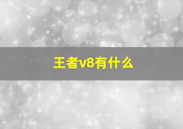 王者v8有什么