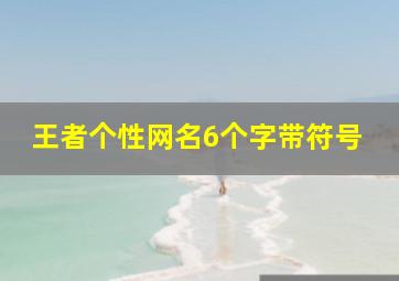 王者个性网名6个字带符号