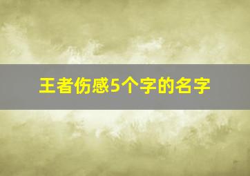 王者伤感5个字的名字