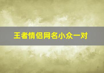 王者情侣网名小众一对