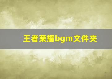 王者荣耀bgm文件夹