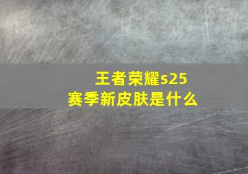 王者荣耀s25赛季新皮肤是什么