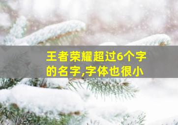 王者荣耀超过6个字的名字,字体也很小