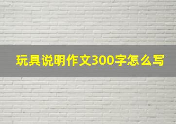 玩具说明作文300字怎么写