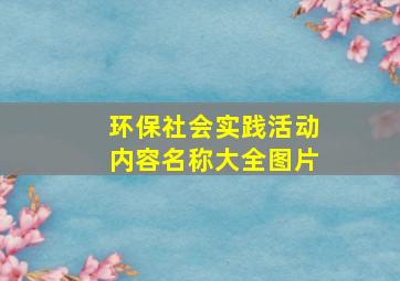 环保社会实践活动内容名称大全图片