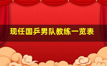 现任国乒男队教练一览表