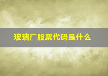 玻璃厂股票代码是什么