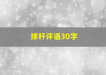 球杆评语30字