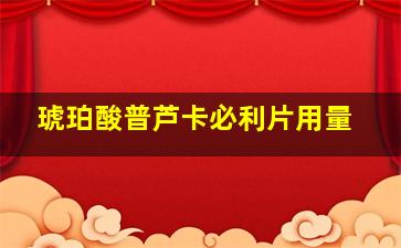 琥珀酸普芦卡必利片用量