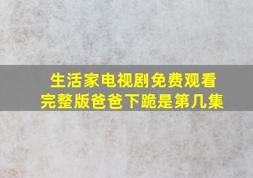 生活家电视剧免费观看完整版爸爸下跪是第几集