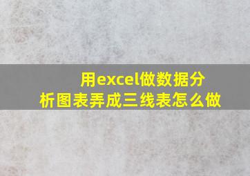 用excel做数据分析图表弄成三线表怎么做