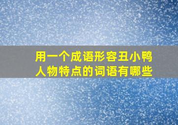 用一个成语形容丑小鸭人物特点的词语有哪些