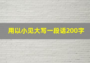 用以小见大写一段话200字