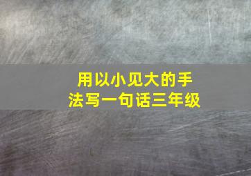 用以小见大的手法写一句话三年级