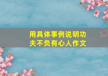 用具体事例说明功夫不负有心人作文