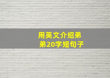 用英文介绍弟弟20字短句子