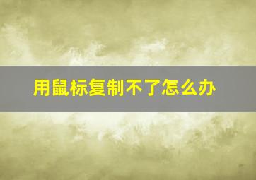 用鼠标复制不了怎么办