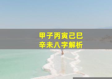 甲子丙寅己巳辛未八字解析