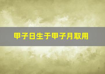 甲子日生于甲子月取用