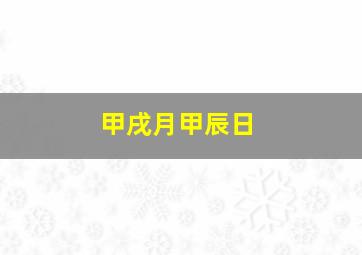 甲戌月甲辰日