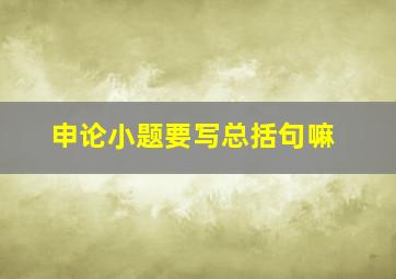 申论小题要写总括句嘛