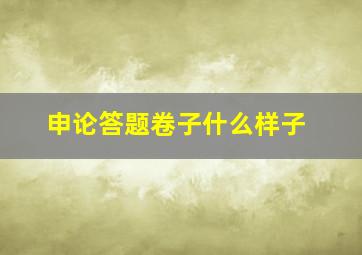 申论答题卷子什么样子