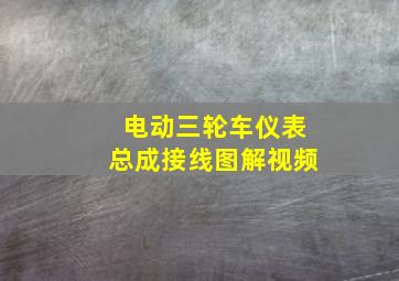 电动三轮车仪表总成接线图解视频