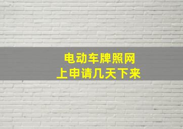 电动车牌照网上申请几天下来