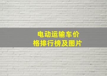 电动运输车价格排行榜及图片