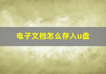 电子文档怎么存入u盘