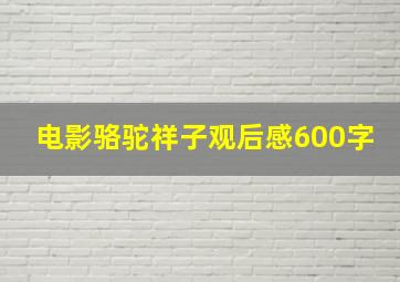 电影骆驼祥子观后感600字