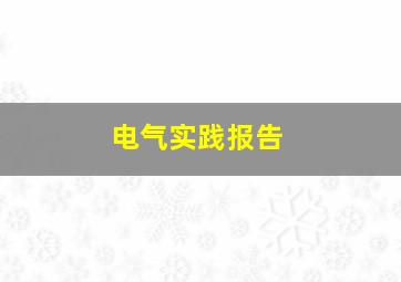 电气实践报告