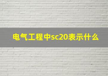 电气工程中sc20表示什么