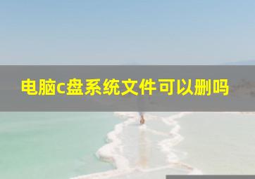 电脑c盘系统文件可以删吗