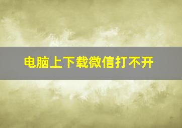 电脑上下载微信打不开