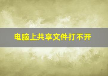 电脑上共享文件打不开