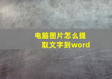 电脑图片怎么提取文字到word