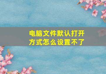 电脑文件默认打开方式怎么设置不了