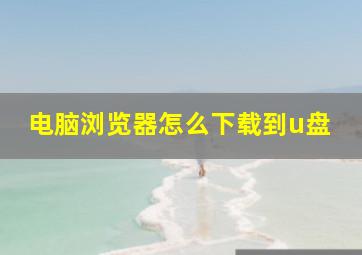 电脑浏览器怎么下载到u盘