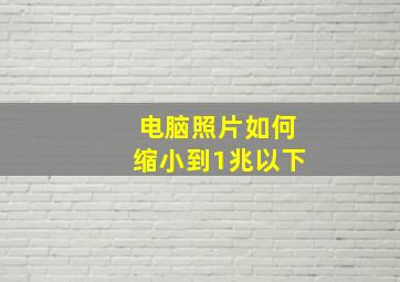 电脑照片如何缩小到1兆以下