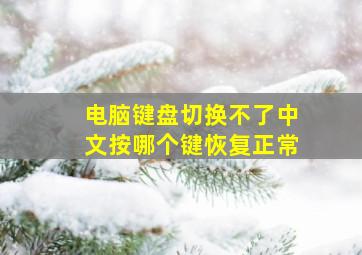 电脑键盘切换不了中文按哪个键恢复正常