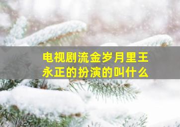 电视剧流金岁月里王永正的扮演的叫什么