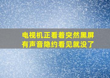 电视机正看着突然黑屏有声音隐约看见就没了