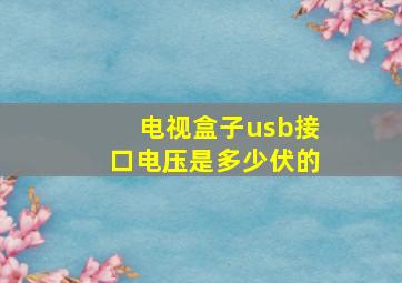 电视盒子usb接口电压是多少伏的