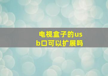 电视盒子的usb口可以扩展吗