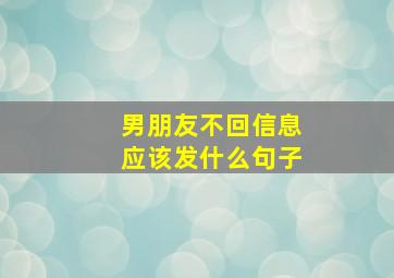 男朋友不回信息应该发什么句子