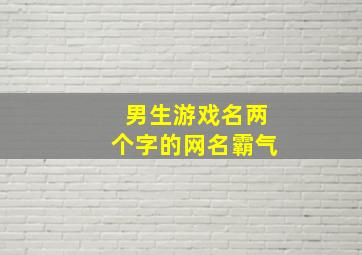 男生游戏名两个字的网名霸气