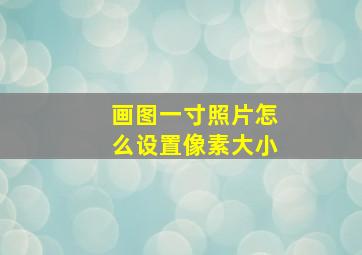 画图一寸照片怎么设置像素大小