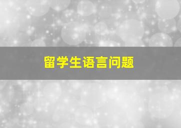 留学生语言问题